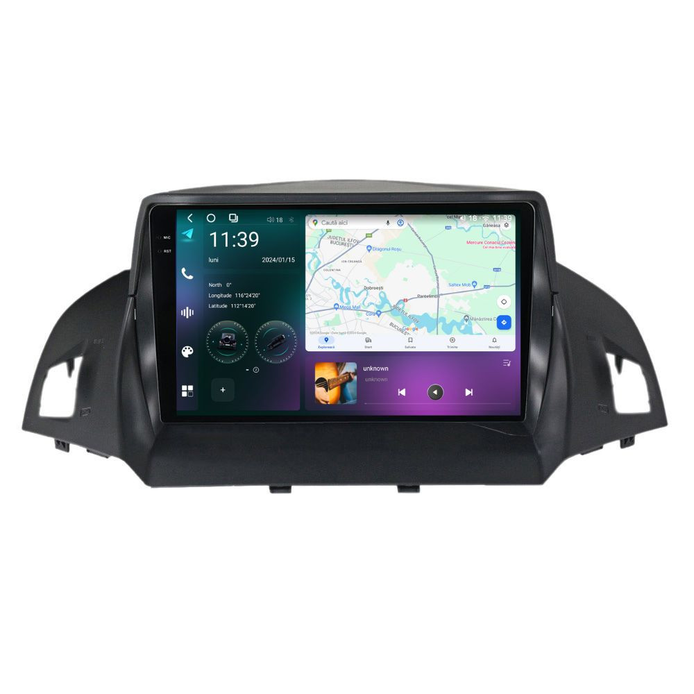 Navigatie dedicata cu Android Ford C-Max II / Grand C-Max 2010 - 2019, 12GB RAM, Radio GPS Dual Zone, Display 2K QLED 9.5" Touchscreen, Internet Wi-Fi si slot SIM 4G, Bluetooth, MirrorLink,