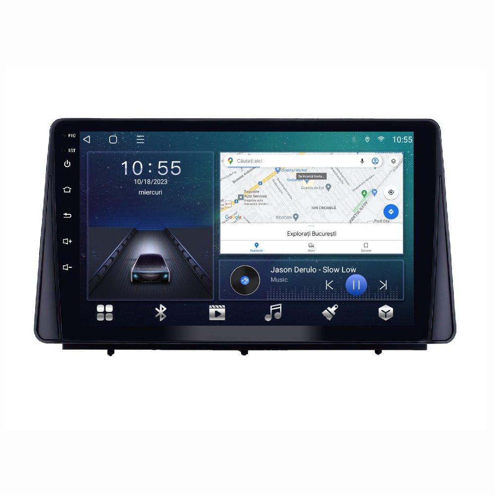 Navigatie dedicata cu Android Ford Focus IV dupa 2018, 2GB RAM, Radio GPS Dual Zone, Display HD QLED 10" Touchscreen, Internet Wi-Fi si slot SIM 4G, Bluetooth, MirrorLink, USB
