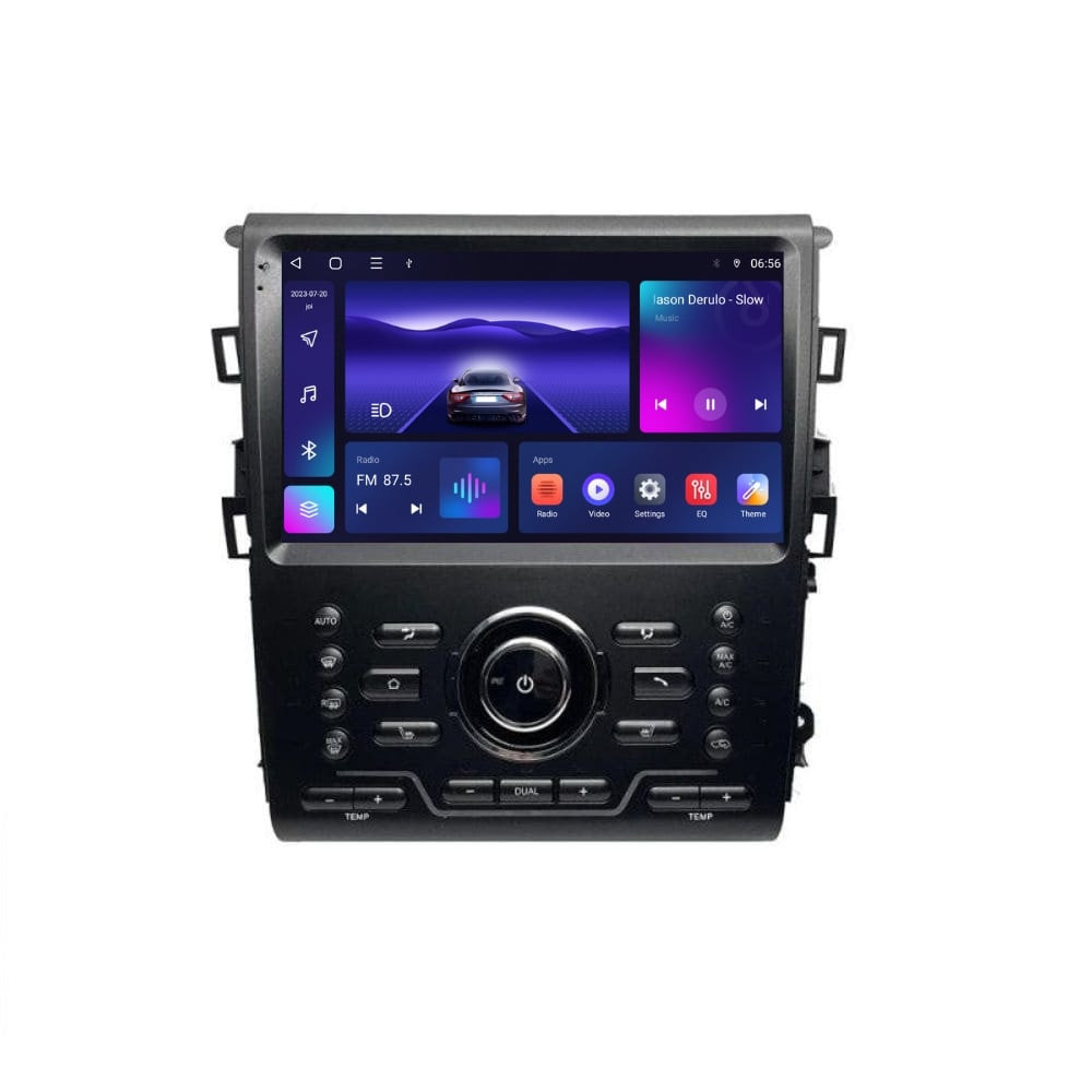 Navigatie dedicata cu Android Ford Mondeo V dupa 2014 cu navigatie originala, 3GB RAM, Radio GPS Dual Zone, Display HD QLED 9" Touchscreen, Internet Wi-Fi si slot SIM 4G, Bluetooth, MirrorLink, USB