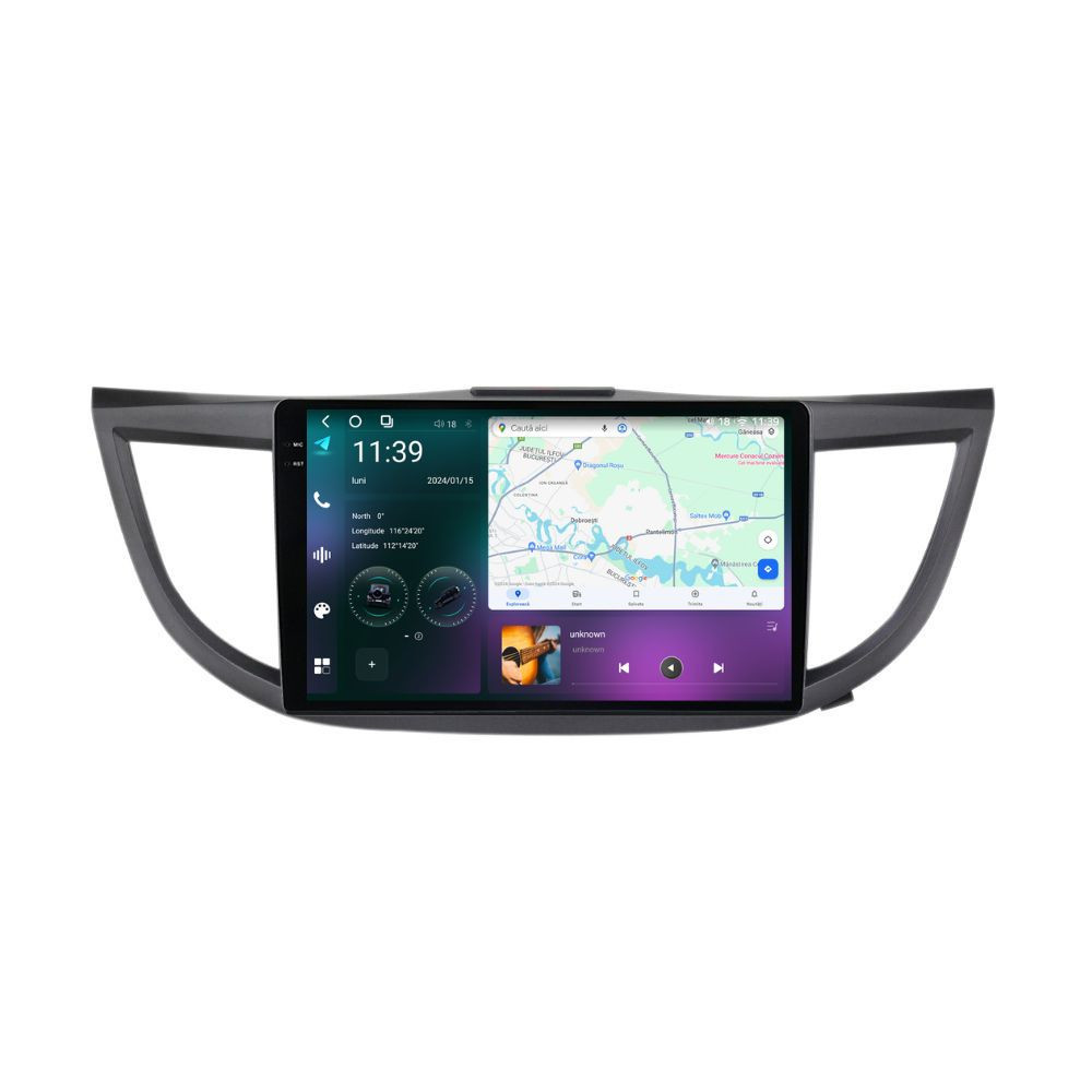 Navigatie dedicata cu Android Honda CR-V IV 2012 - 2018, 12GB RAM, Radio GPS Dual Zone, Display 2K QLED 10.36" Touchscreen, Internet Wi-Fi si slot SIM 4G, Bluetooth, MirrorLink, USB