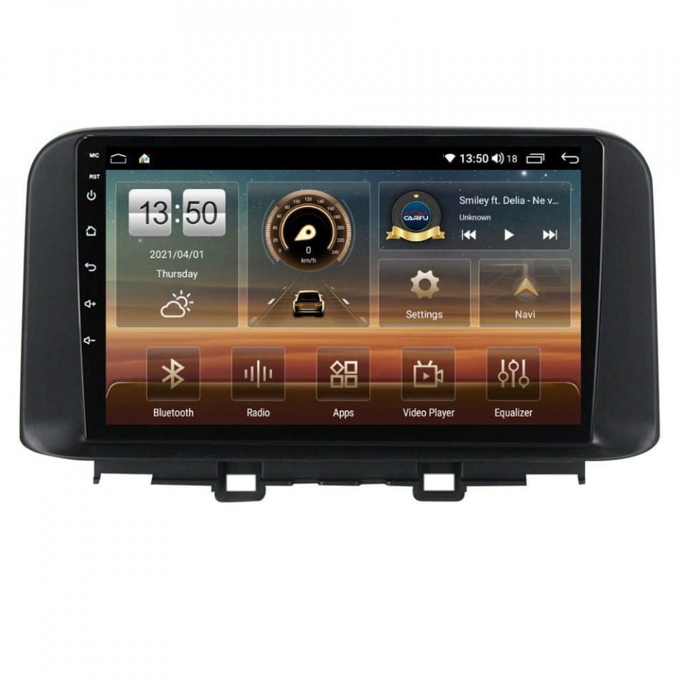 Navigatie dedicata cu Android Hyundai Kona dupa 2017, 8GB RAM, Radio GPS Dual Zone, Display HD QLED 10" Touchscreen, Internet Wi-Fi si slot SIM 4G, Bluetooth, MirrorLink, USB