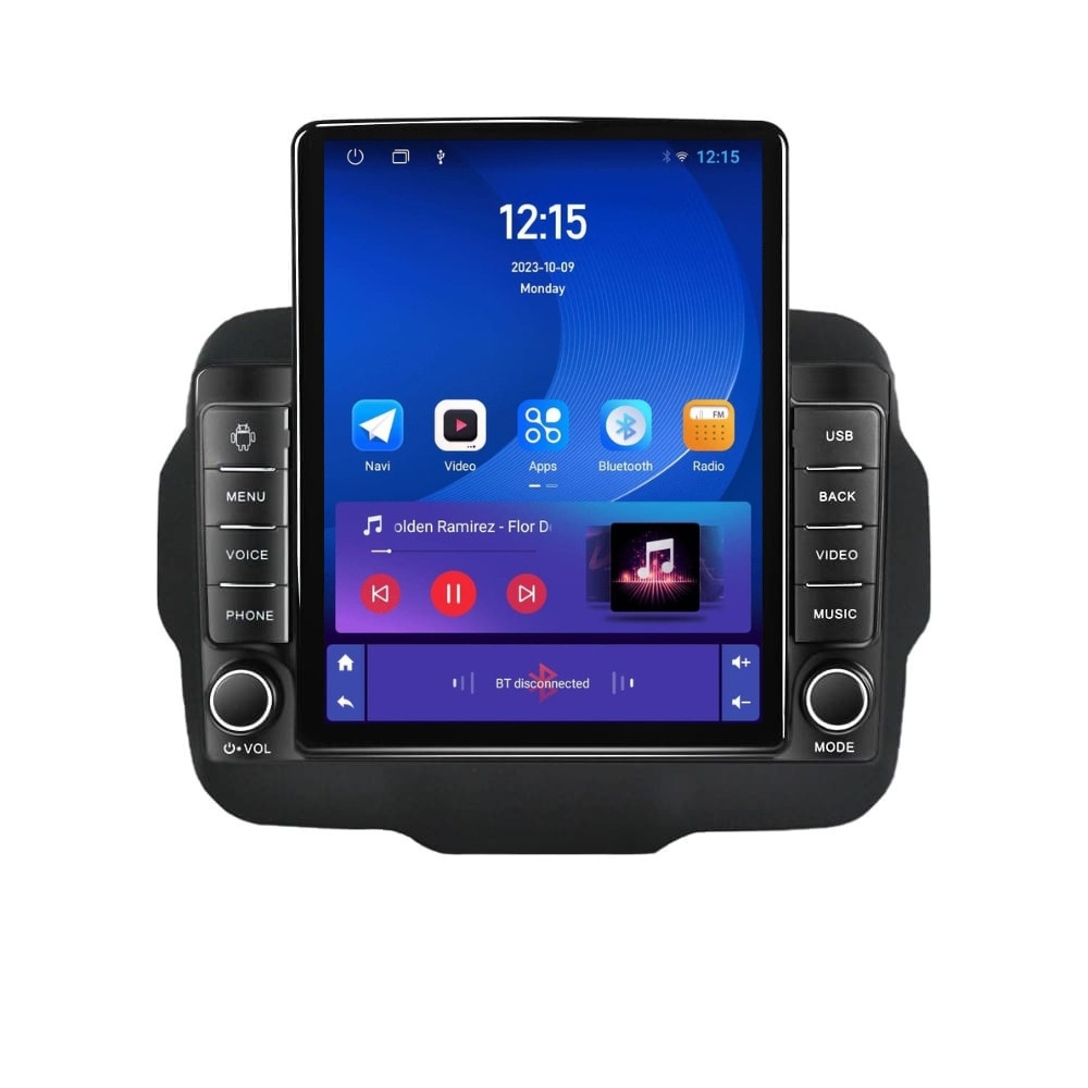 Navigatie dedicata cu Android Jeep Renegade dupa 2014, 1GB RAM, Radio GPS Dual Zone, Touchscreen IPS 9.7" HD tip Tesla, Internet Wi-Fi, Bluetooth, MirrorLink, USB