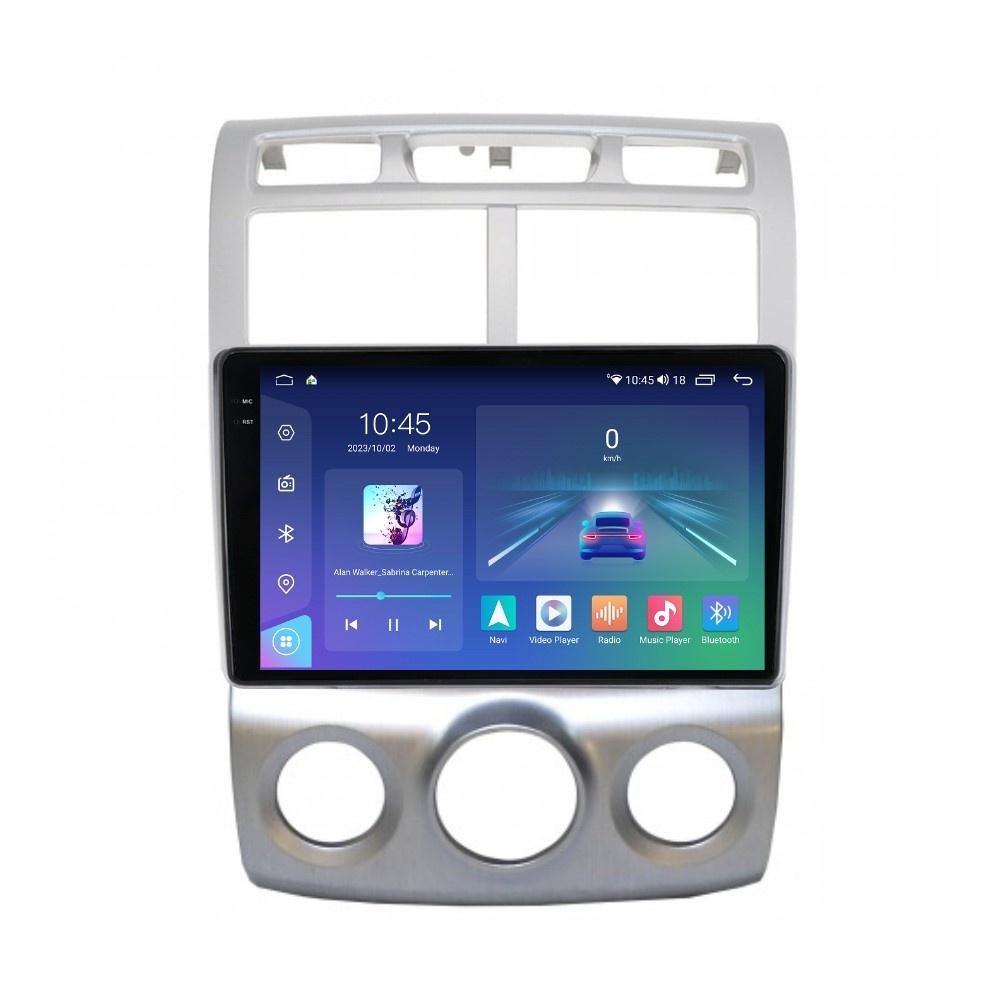 Navigatie dedicata cu Android KIA Sportage 2004 - 2010 fabricata in Coreea, clima manuala, 8GB RAM, Radio GPS Dual Zone, Display 2K QLED 9.5" Touchscreen, Internet Wi-Fi si slot SIM 4G, Blue