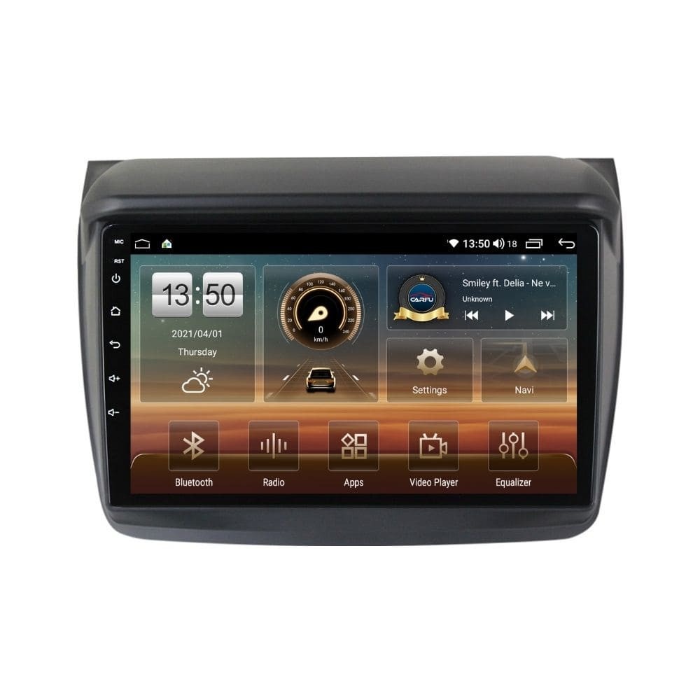 Navigatie dedicata cu Android Mitsubishi L200 2005 - 2015, 4GB RAM, Radio GPS Dual Zone, Display HD QLED 9" Touchscreen, Internet Wi-Fi si slot SIM 4G, Bluetooth, MirrorLink, USB