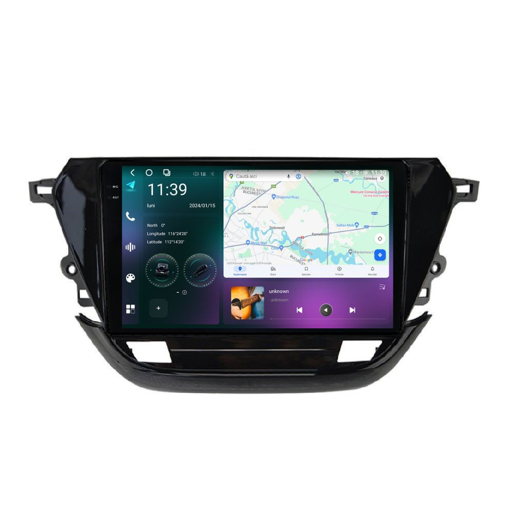 Navigatie dedicata cu Android Opel Corsa F dupa 2019, 12GB RAM, Radio GPS Dual Zone, Display 2K QLED 9.5" Touchscreen, Internet Wi-Fi si slot SIM 4G, Bluetooth, MirrorLink, USB