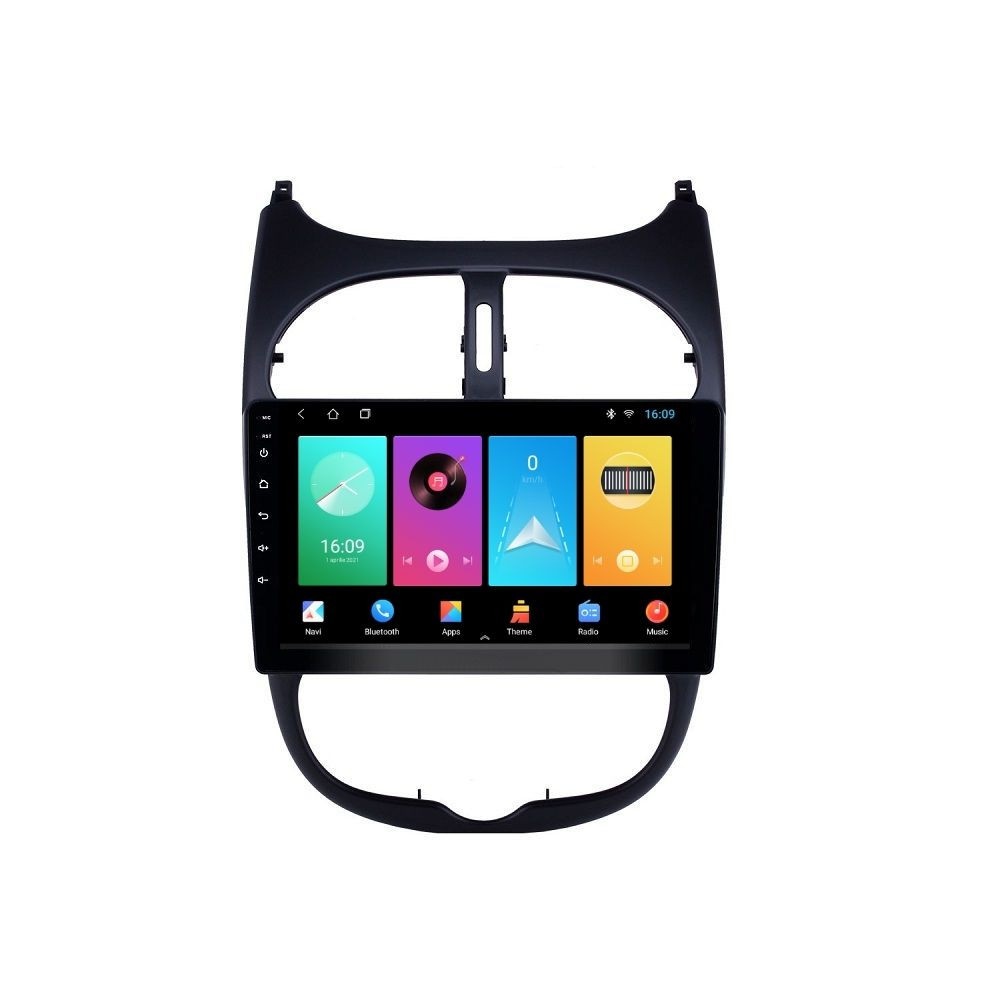 Navigatie dedicata cu Android Peugeot 206 1998 - 2009, 2GB RAM, Radio GPS Dual Zone, Display HD IPS 9" Touchscreen, Internet Wi-Fi, Bluetooth, MirrorLink, USB