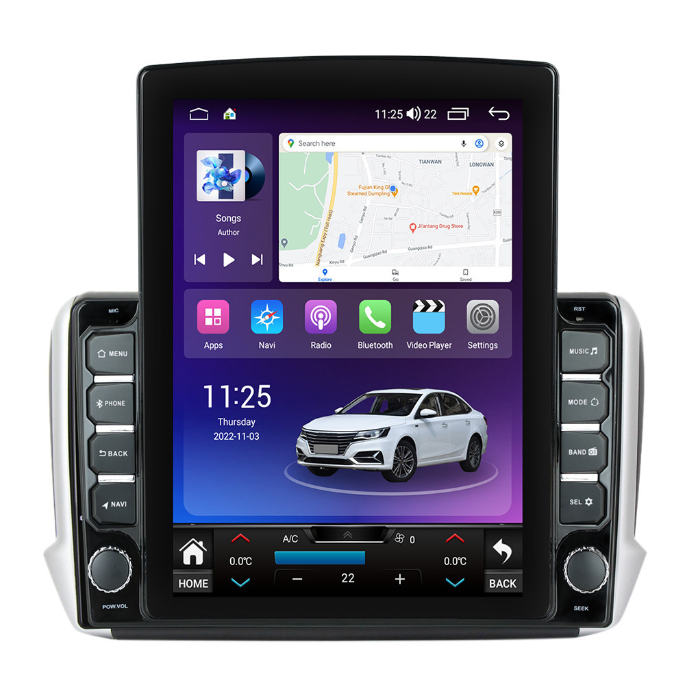 Navigatie dedicata cu Android Peugeot 208 I 2012 - 2019, 4GB RAM, Radio GPS Dual Zone, Touchscreen IPS 9.7" HD tip Tesla, Internet Wi-Fi si slot SIM 4G, Bluetooth, MirrorLink, USB
