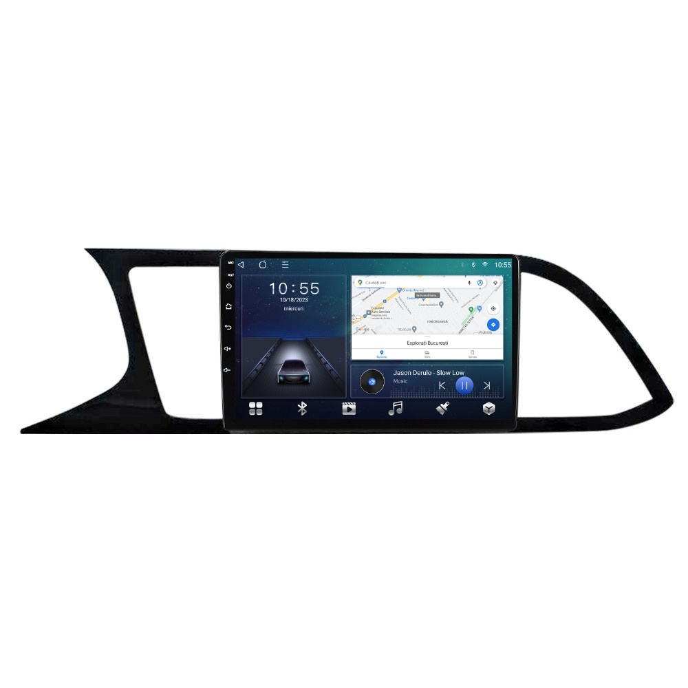 Navigatie dedicata cu Android Seat Leon 5F 2013 - 2020, 2GB RAM, Radio GPS Dual Zone, Display HD QLED 9" Touchscreen, Internet Wi-Fi si slot SIM 4G, Bluetooth, MirrorLink, USB