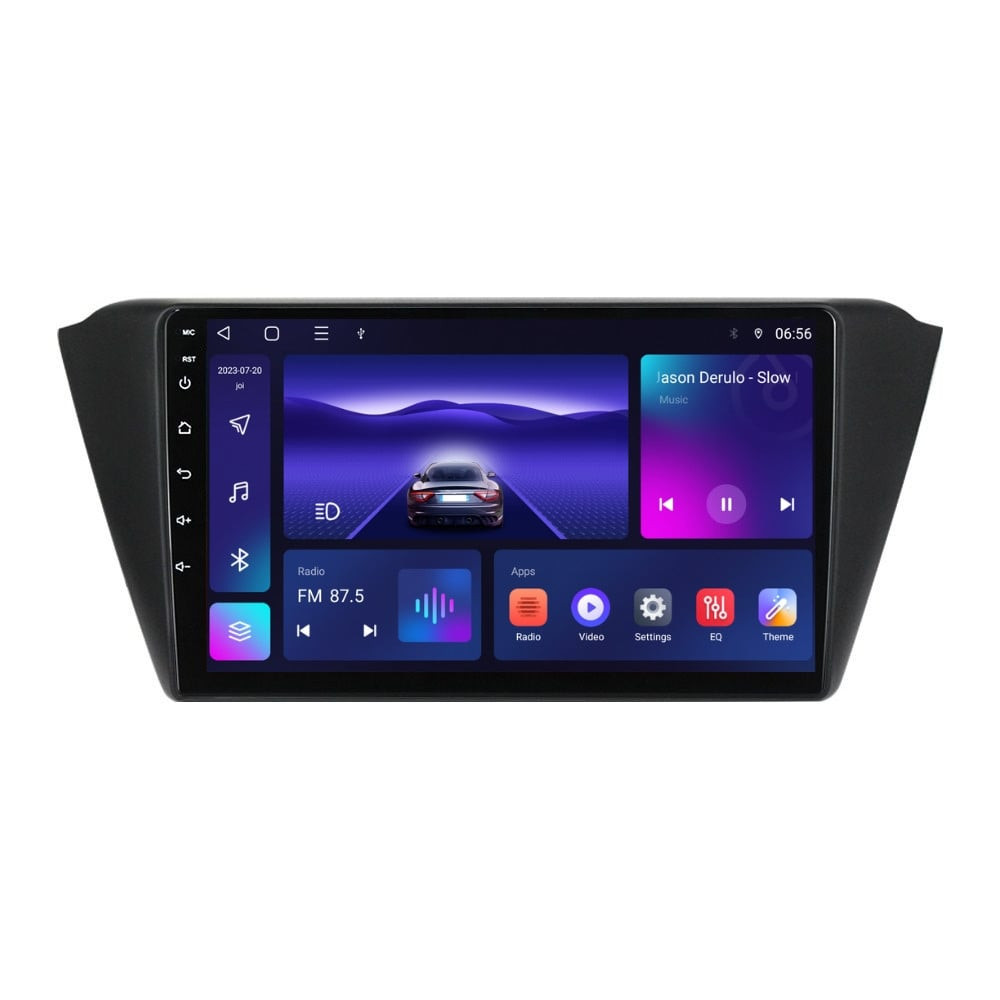Navigatie dedicata cu Android Skoda Fabia III 2014 - 2021, 3GB RAM, Radio GPS Dual Zone, Display HD QLED 9" Touchscreen, Internet Wi-Fi si slot SIM 4G, Bluetooth, MirrorLink, USB