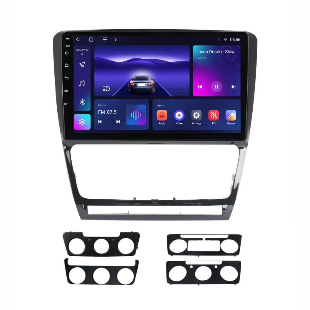 Navigatie dedicata cu Android Skoda Octavia II 2004 - 2013, negru, 4GB RAM, Radio GPS Dual Zone, Display HD IPS 10" Touchscreen, Internet Wi-Fi, Bluetooth, MirrorLink, USB