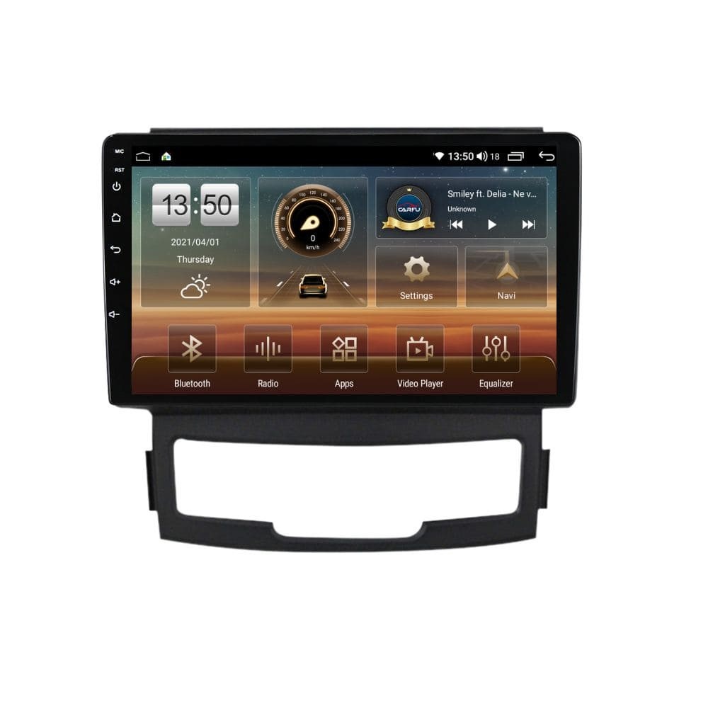 Navigatie dedicata cu Android Ssangyong Korando 2010 - 2013, 4GB RAM, Radio GPS Dual Zone, Display HD QLED 9" Touchscreen, Internet Wi-Fi si slot SIM 4G, Bluetooth, MirrorLink, USB