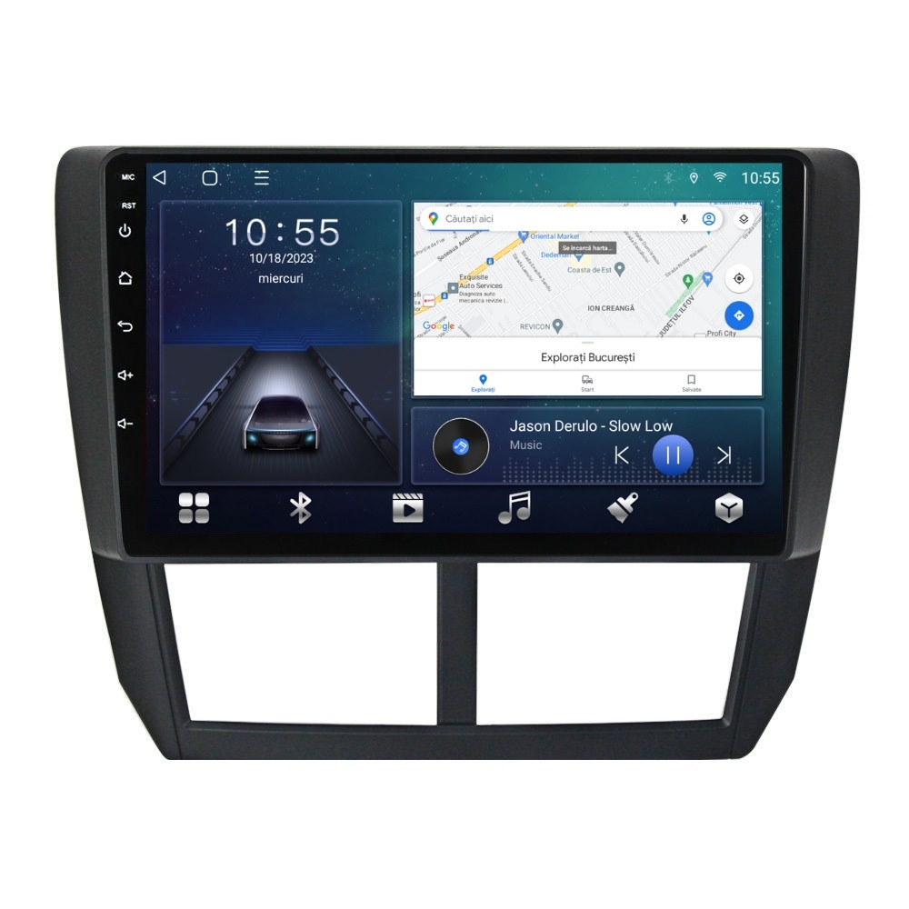 Navigatie dedicata cu Android Subaru Impreza / XV / WRX 2007 - 2014, 2GB RAM, Radio GPS Dual Zone, Display HD QLED 9" Touchscreen, Internet Wi-Fi si slot SIM 4G, Bluetooth, MirrorLink, USB
