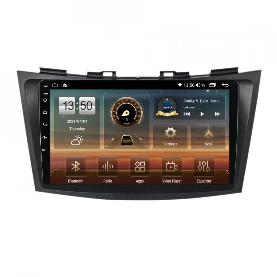 Navigatie dedicata cu Android Suzuki Swift IV 2010 - 2017, 6GB RAM, Radio GPS Dual Zone, Display HD QLED 9" Touchscreen, Internet Wi-Fi si slot SIM 4G, Bluetooth, MirrorLink, USB