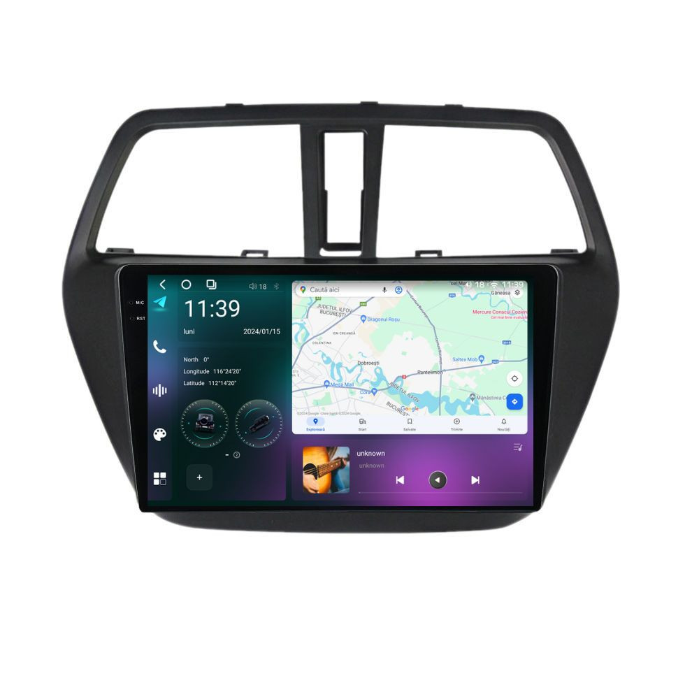 Navigatie dedicata cu Android Suzuki SX4 S-Cross dupa 2013, 12GB RAM, Radio GPS Dual Zone, Display 2K QLED 9.5" Touchscreen, Internet Wi-Fi si slot SIM 4G, Bluetooth, MirrorLink, USB