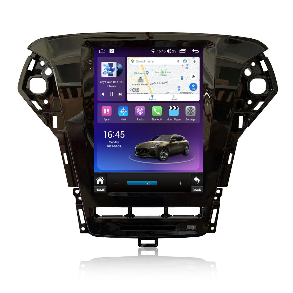 Navigatie dedicata cu Android tip tesla Ford Mondeo IV 2011 - 2014, 8GB RAM, Radio GPS Dual Zone, Touchscreen IPS 9.7" HD, Internet Wi-Fi si slot SIM 4G, Bluetooth, MirrorLink, USB