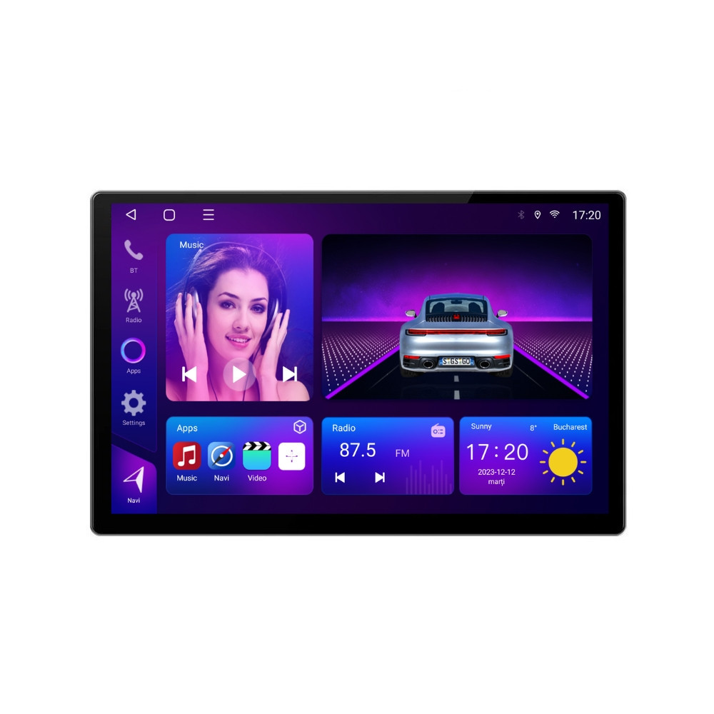 Navigatie dedicata cu Android Toyota Camry 2021 - 2024, 2GB RAM, Radio GPS Dual Zone, Display 2K QLED 13" Touchscreen, Internet Wi-Fi si slot SIM 4G, Bluetooth, MirrorLink, USB