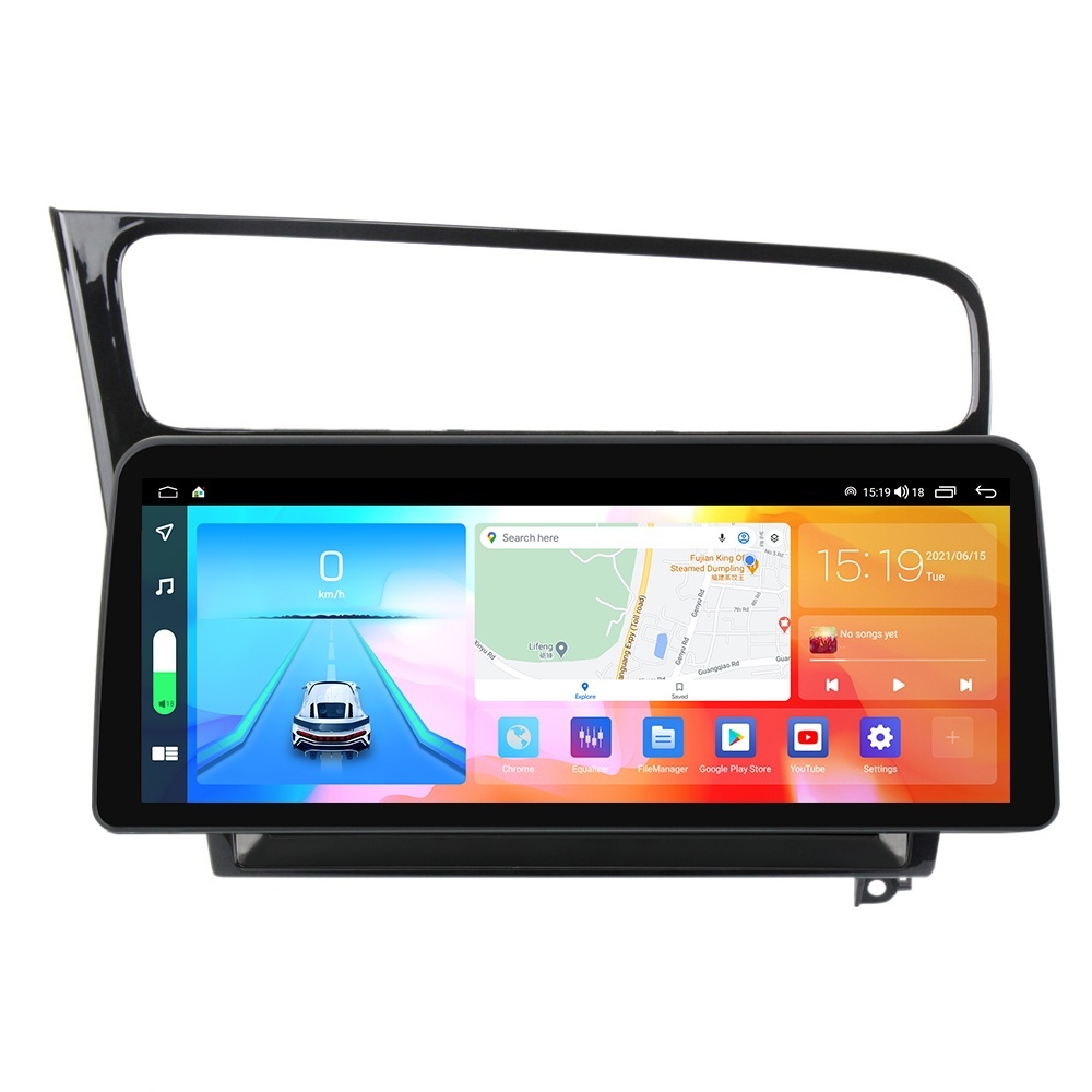 Navigatie dedicata cu Android VW Golf VII 2012 - 2019, negru, 4GB RAM, Radio GPS Dual Zone, Display QLED 12.3" Touchscreen, Internet Wi-Fi si slot SIM 4G, Bluetooth, MirrorLink, USB