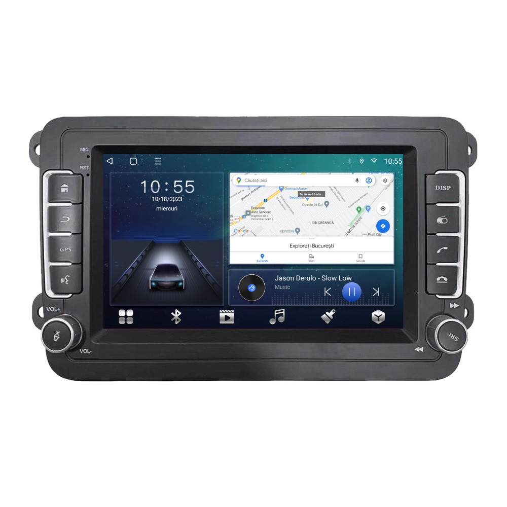 Navigatie dedicata cu Android VW Jetta III 2004 - 2011, 4GB RAM, Radio GPS Dual Zone, Display HD IPS 7" Touchscreen, Internet Wi-Fi si slot SIM 4G, Bluetooth, MirrorLink, USB