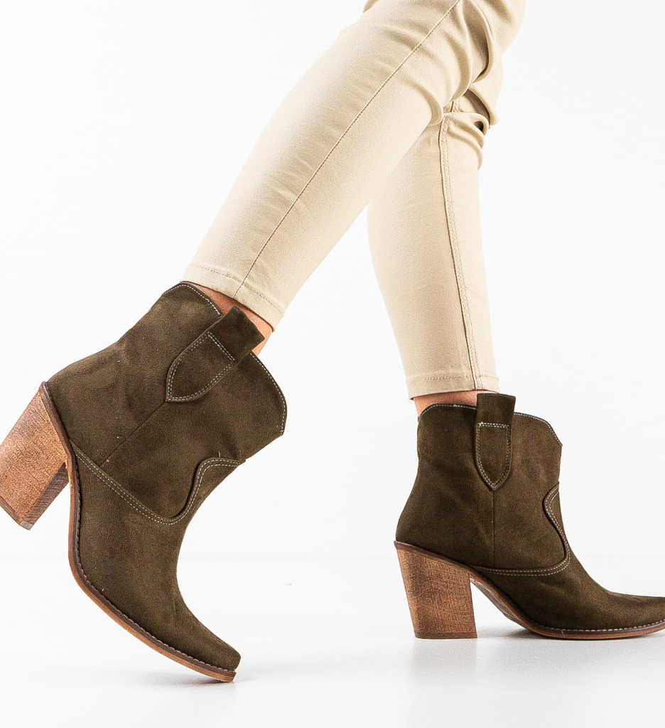 Botine dama kavun khaki