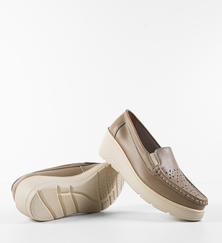 Poze Pantofi Casual Atic Bej DePurtat