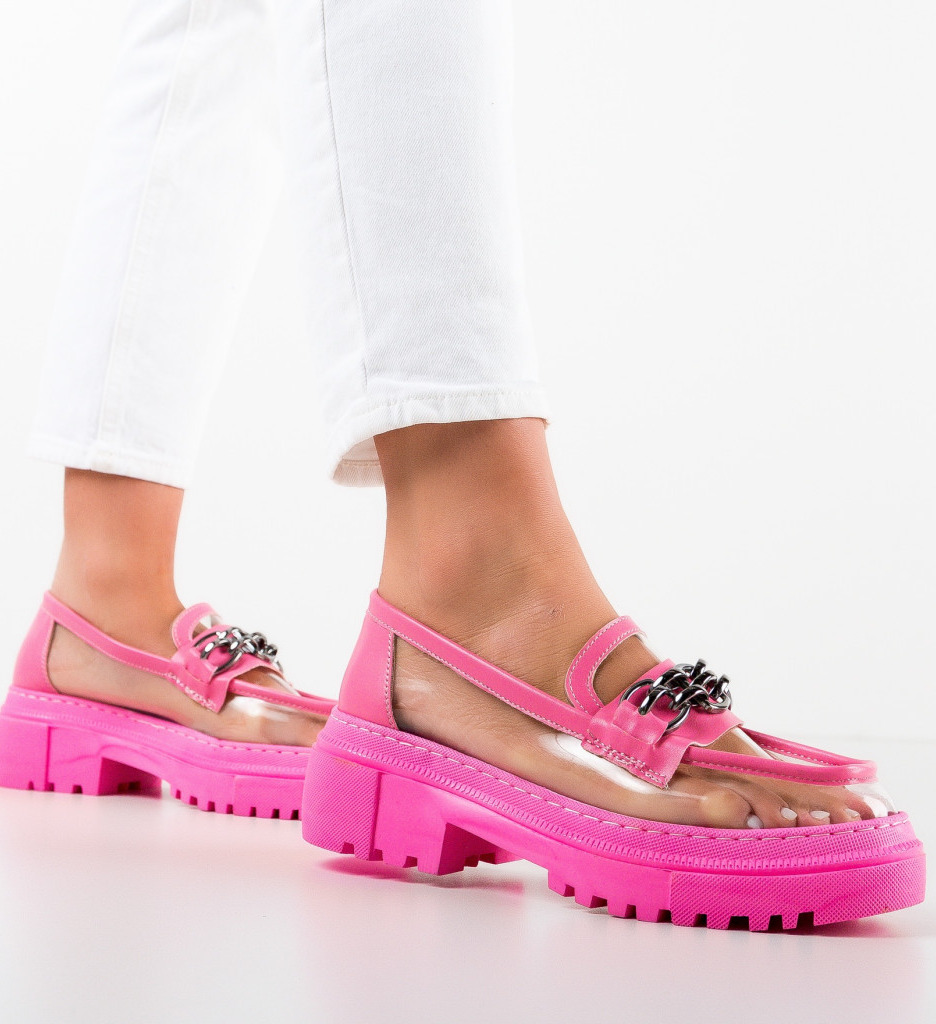 Pantofi casual dama danag roz 2