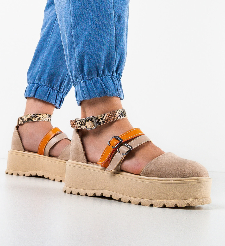 Pantofi casual dama lena bej 2
