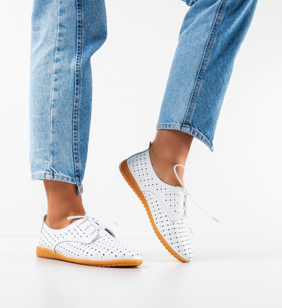 Pantofi casual dama oham albi
