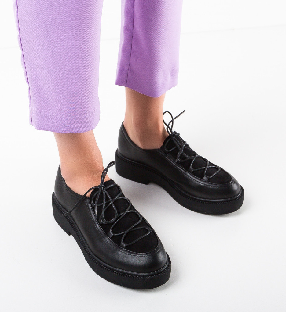Pantofi casual dama perley negri