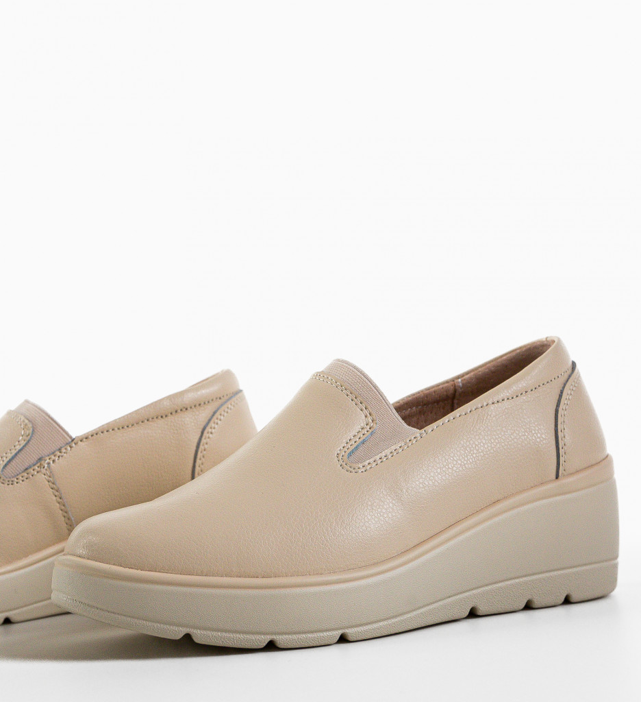 Poze Pantofi Casual Yanam Bej DePurtat