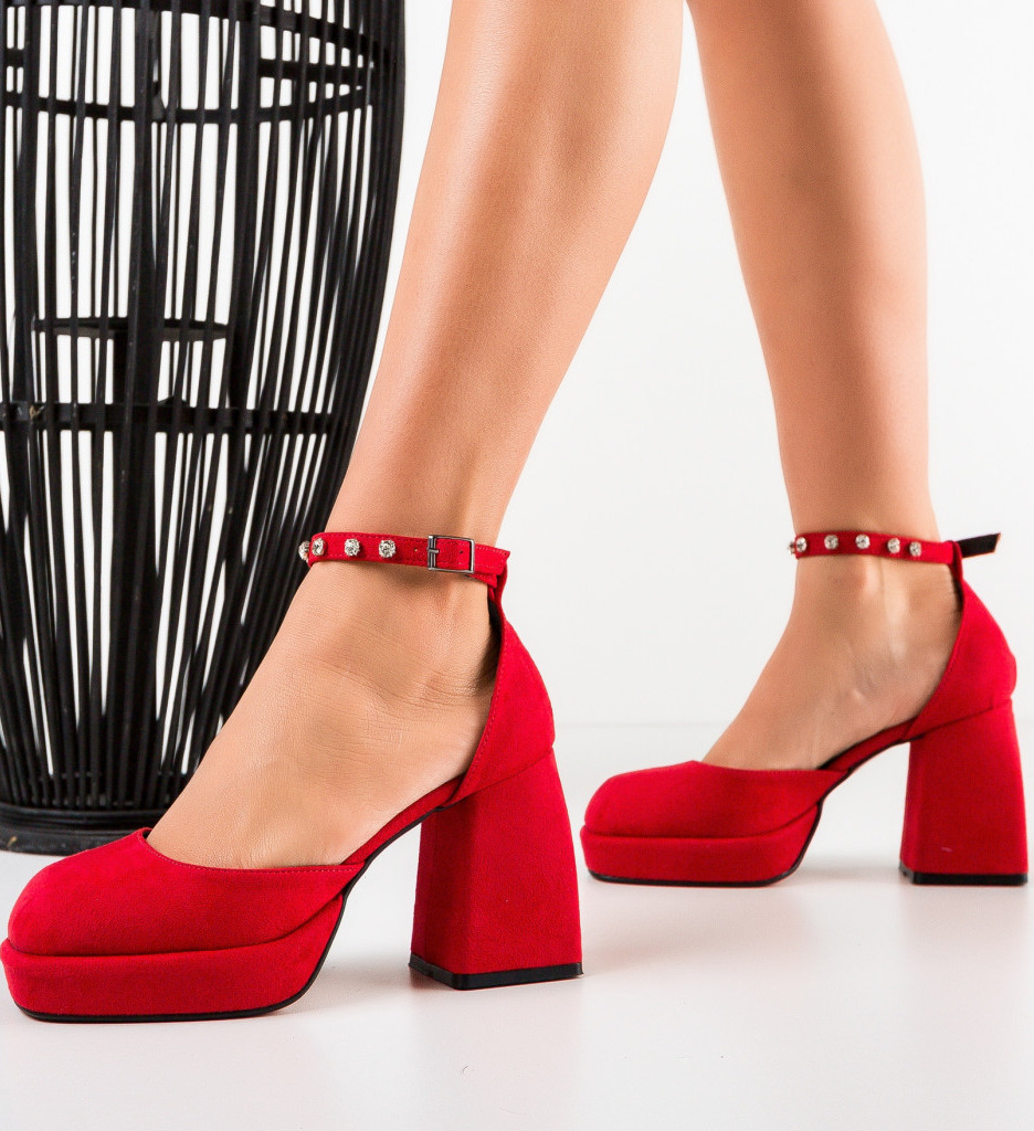 Pantofi dama verset rosii