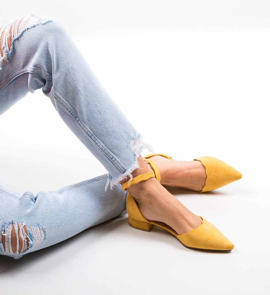 Pantofi Wood Galbeni