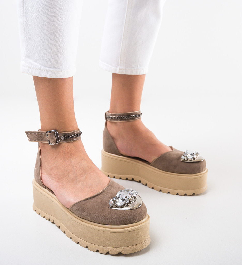 Pantofi casual arisa bej