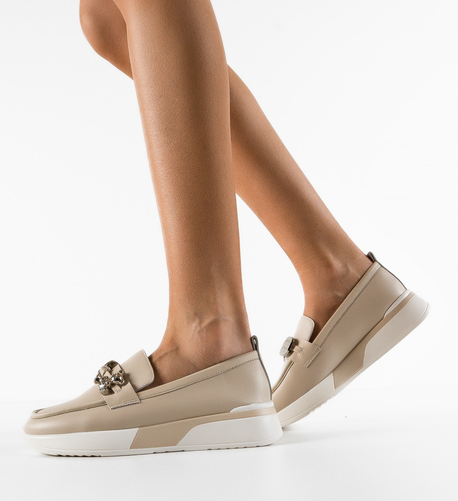 Pantofi casual dama adamo bej