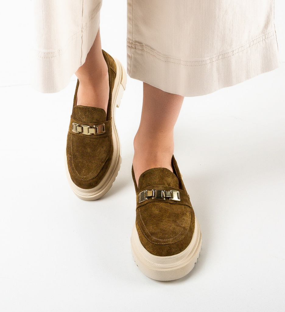 Pantofi casual dama arista khaki