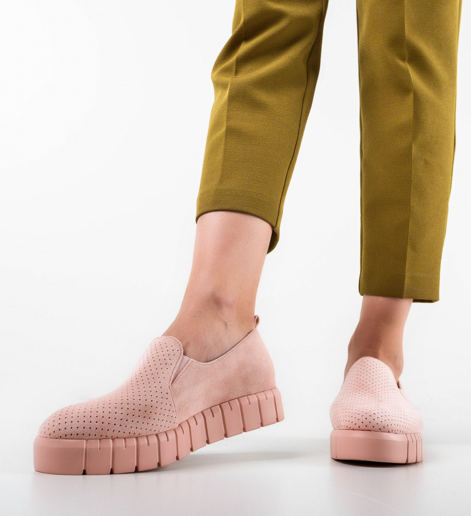 Pantofi casual dama aromatia roz