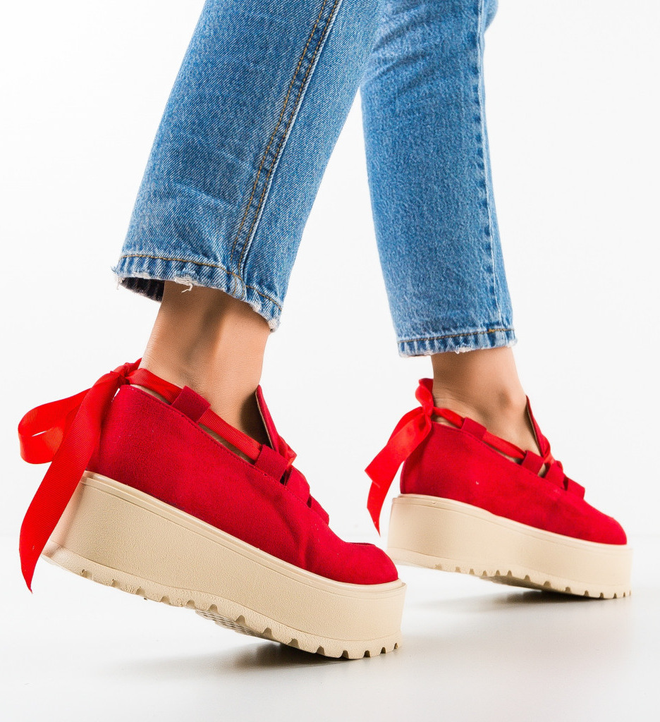 Pantofi casual dama esmera rosii