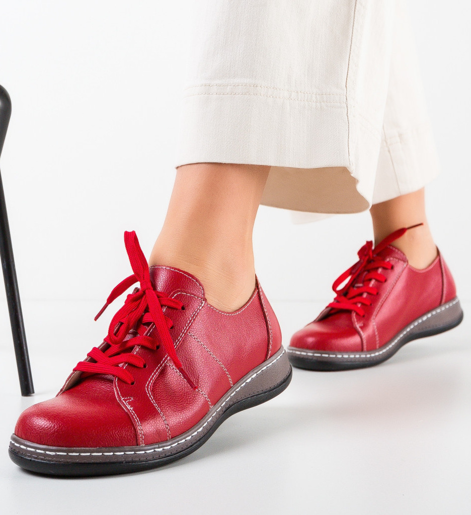 Pantofi casual dama omin rosii