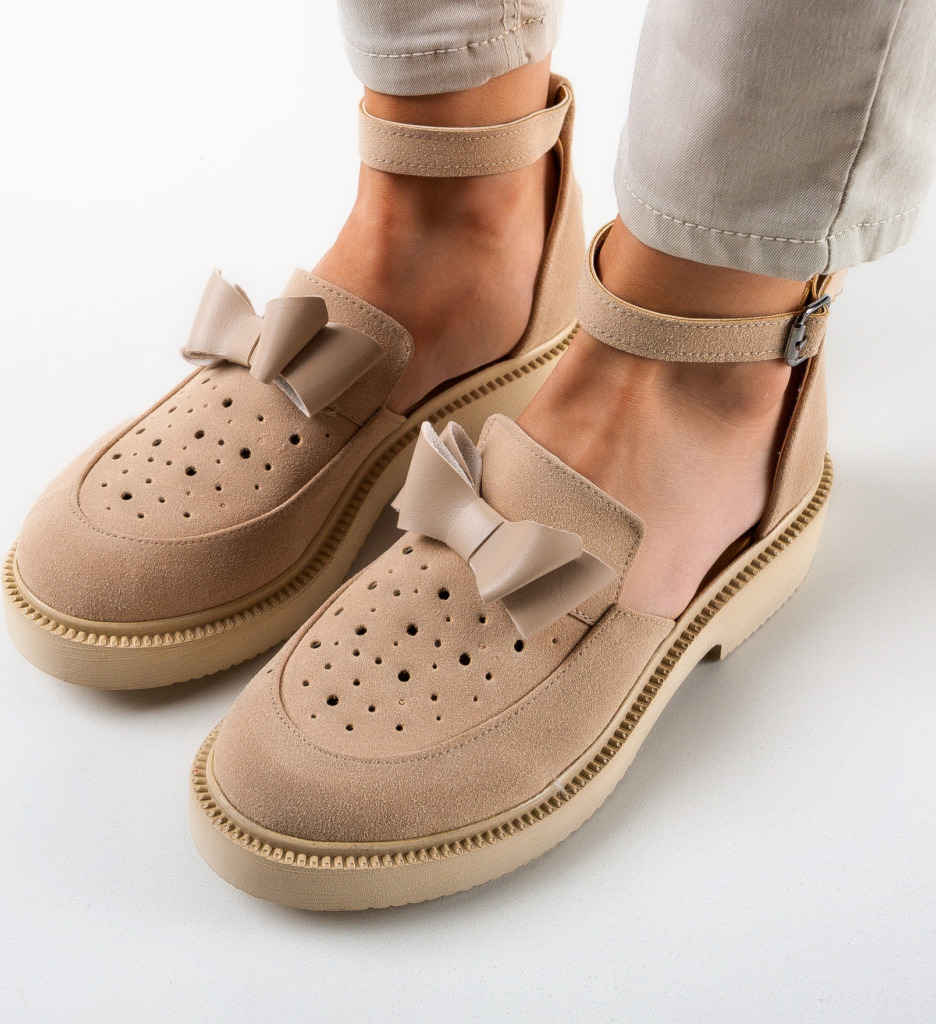 Pantofi casual dama pretty bej 5