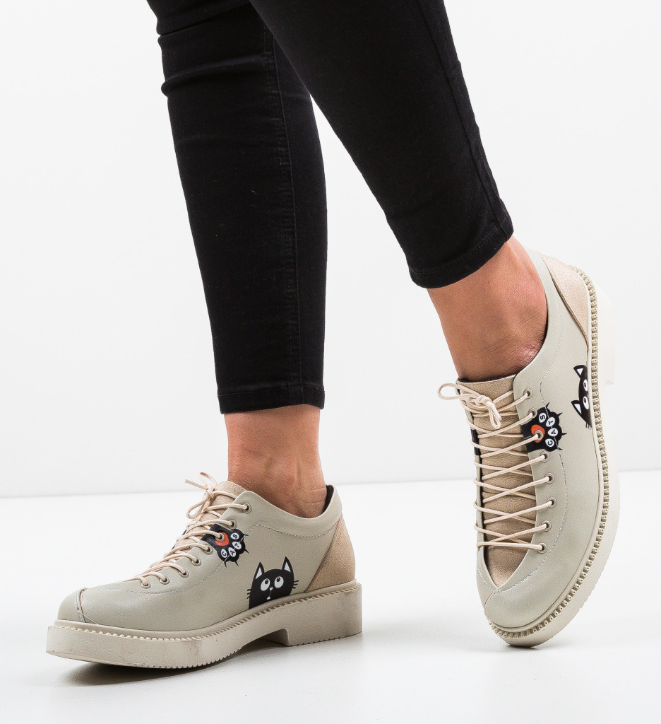 Pantofi casual kity bej
