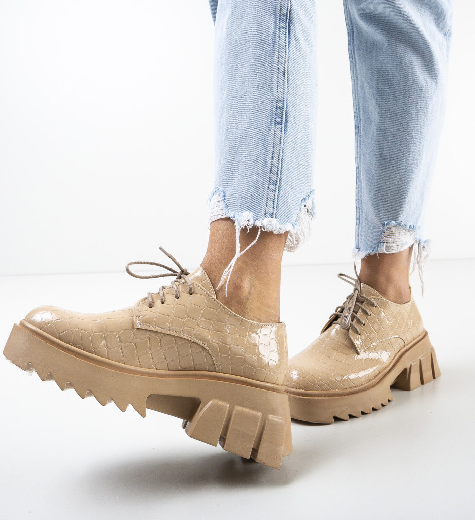 Pantofi casual leyley bej 3