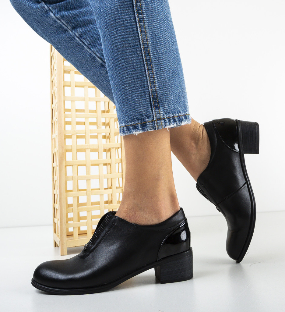 Pantofi casual nane negri