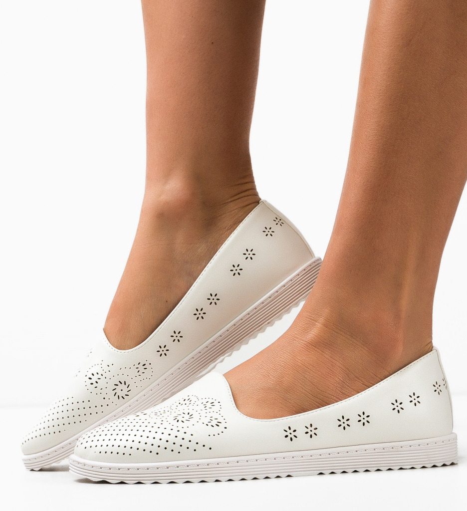 Espadrile casual milye albe