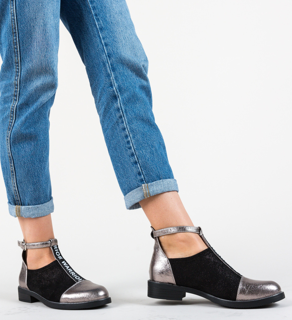 Pantofi casual cecily argintii