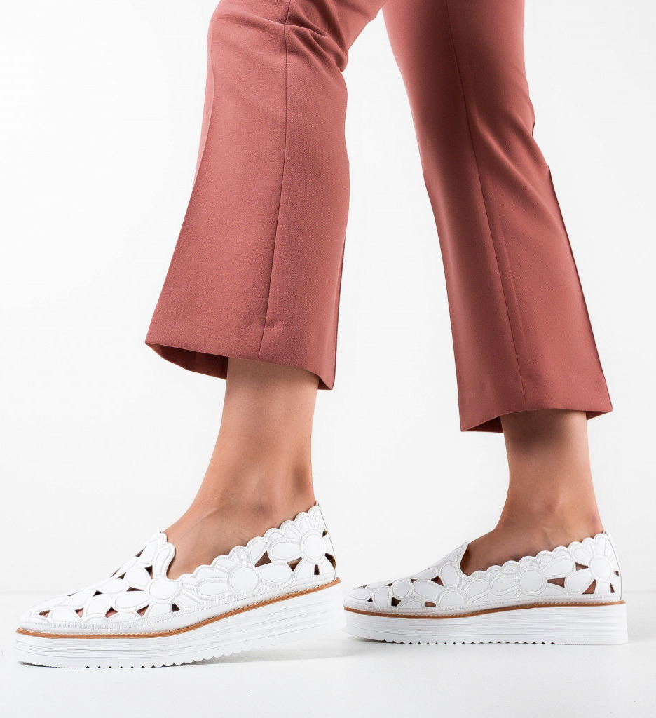 Pantofi casual dama ympus albi