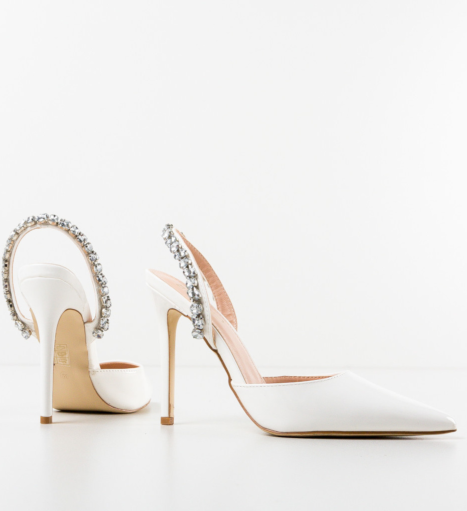 Pantofi dama bleom albi