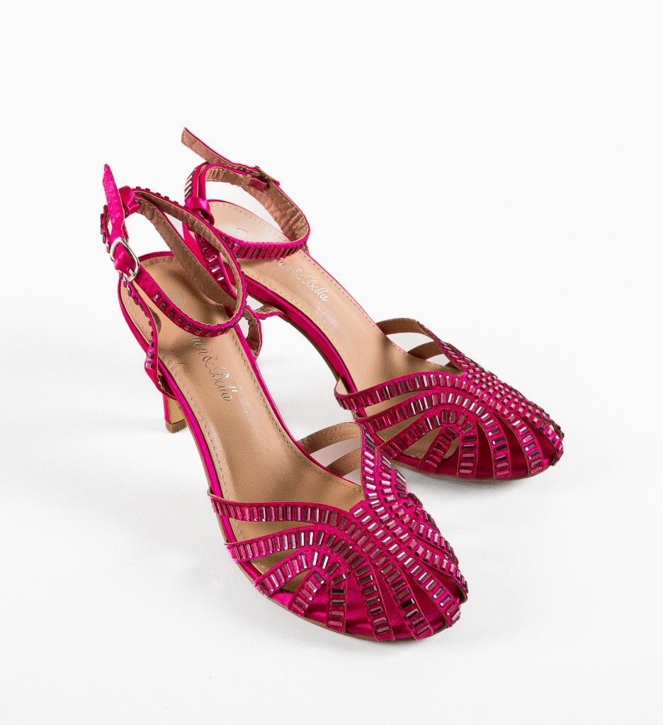 Poze Sandale cu toc Ramire Fuchsia DePurtat