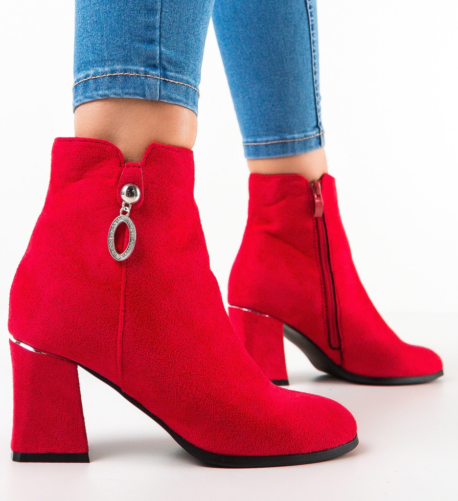 Botine dama serrano rosii