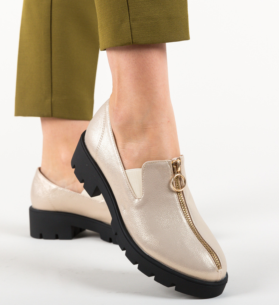 Pantofi casual bryant aurii