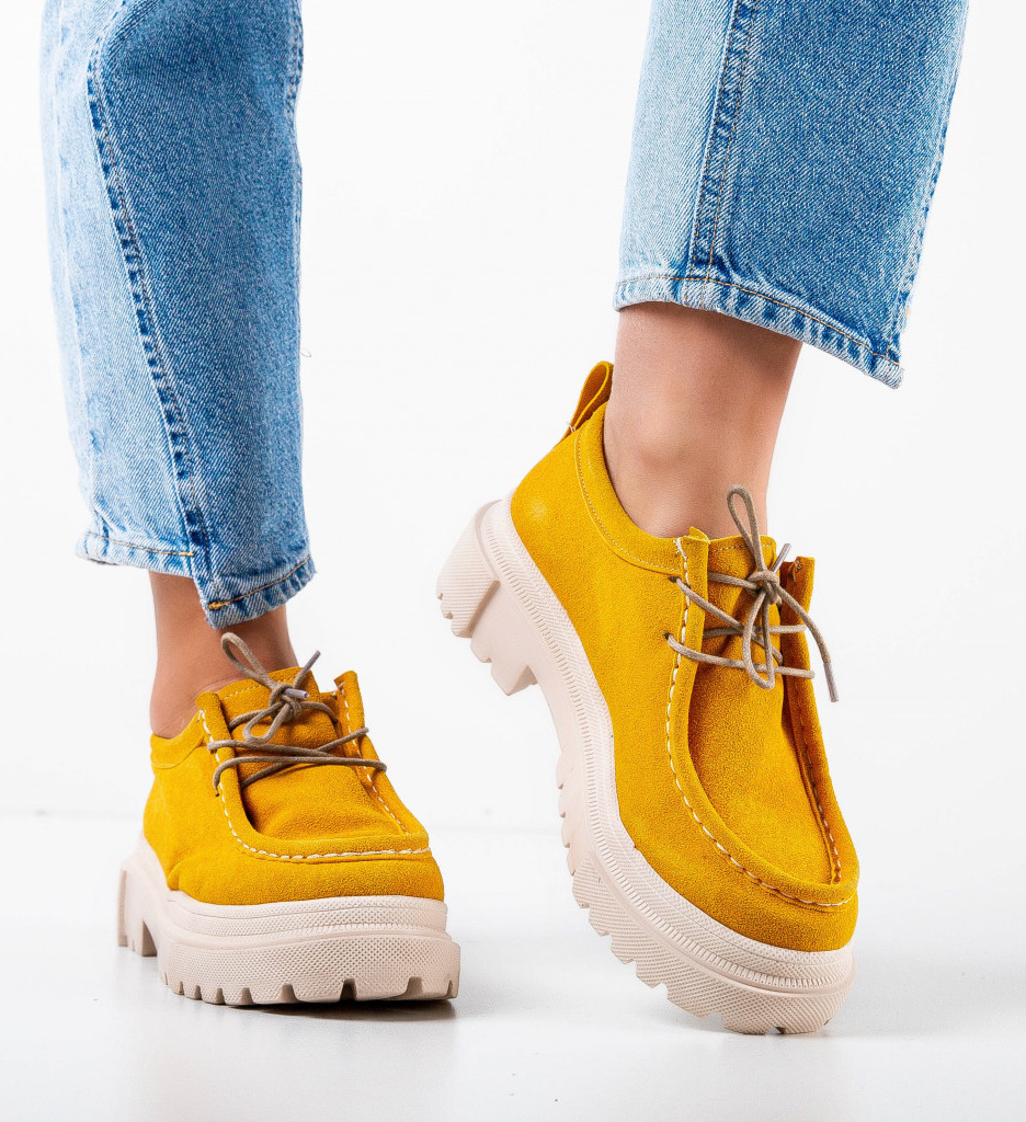 Pantofi casual dama charlie galbeni