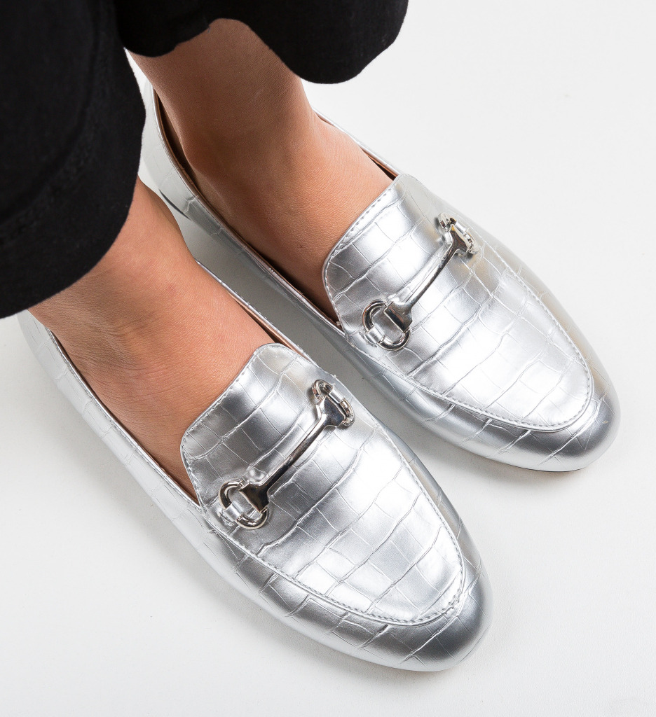 Pantofi casual gota argintii